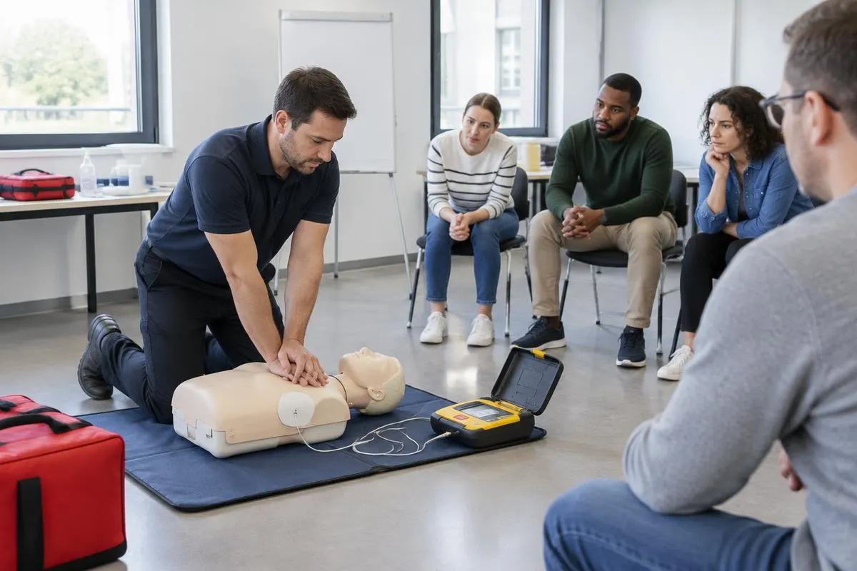 BHV Basis: deelnemers oefenen tijdens een training